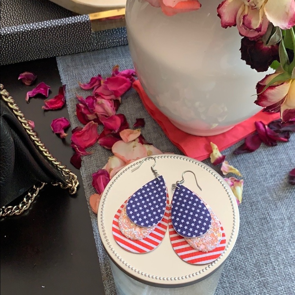 New American flags fashion earrings